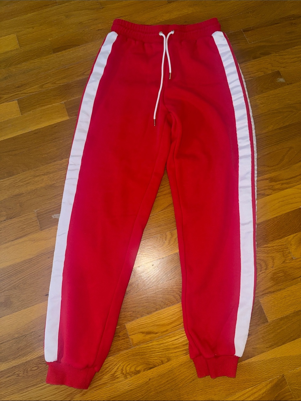 I.AM.GIA Red Track Joggers with White Side Stripes